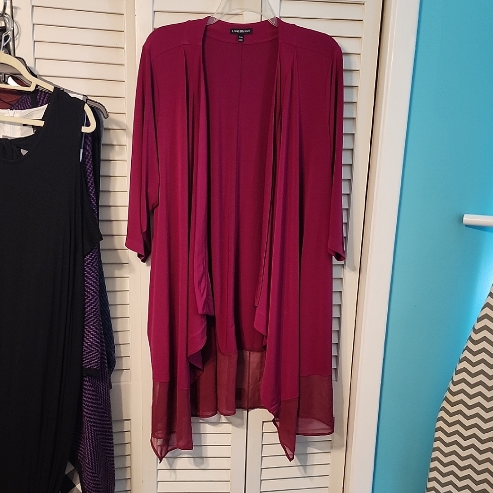 Lane Bryant Rich Magenta Cardigan